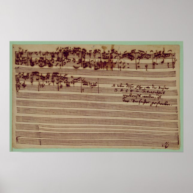 Letzte Seite von The Art of Fugue, 1740er Poster (Vorne)