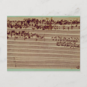 Letzte Seite von The Art of Fugue, 1740er Postkarte