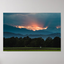 Letzte Sonnenstrahlen vor Sonnenuntergang Poster