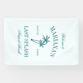 Letzte Splash Blue Aquamarin Palms Bachelorette Banner
