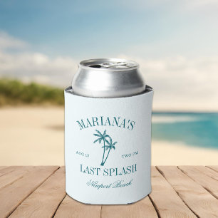 Letzte Splash Blue Aquamarin Palms Bachelorette Dosenkühler