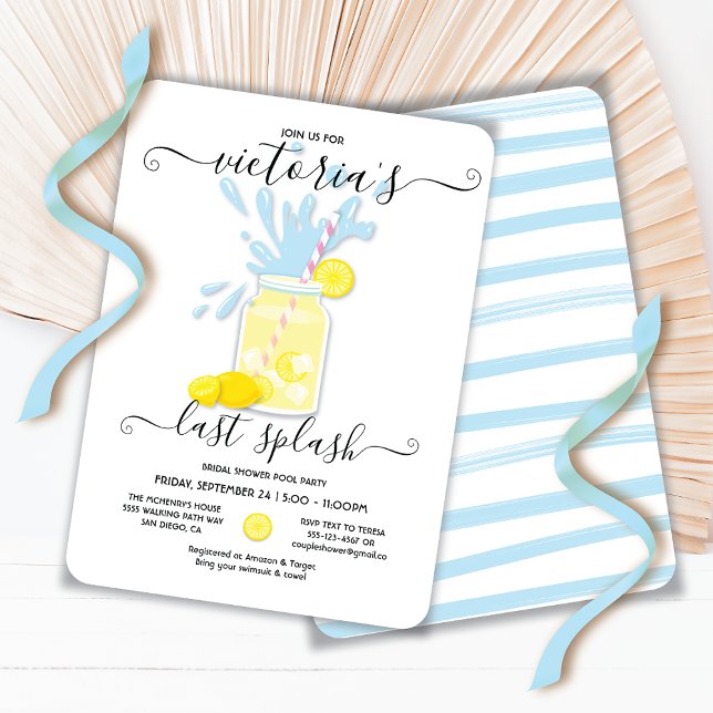 Letzte Splash Lemonade Pool Party Dusche Einladung (Von Creator hochgeladen)