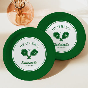 Letzte Swing Pickleball Bachelorette Pappteller