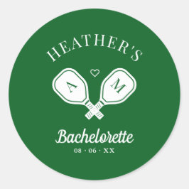 Letzte Swing Pickleball Bachelorette Runder Aufkleber