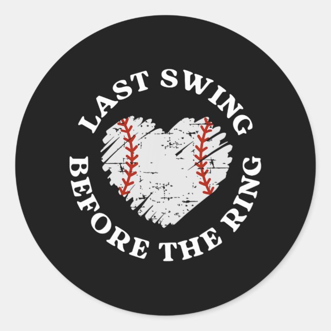 Letzte Swing vor dem Ring Baseball Bride Bachelor Runder Aufkleber (Vorderseite)