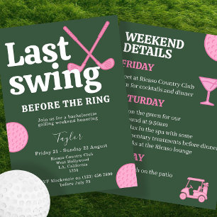 Letzte Swing vor dem Ring Golf Bachelorette Einladung