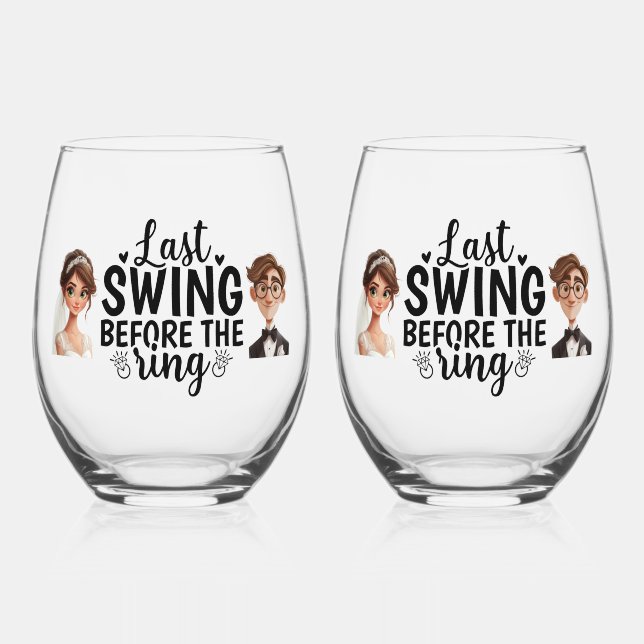 Letzte Swing vor dem Ring Weinglas Ohne Stiel (Vorderseite)