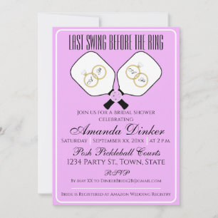 Letzte Swing vor der Ring Hochzeit Pickleball Invi Einladung