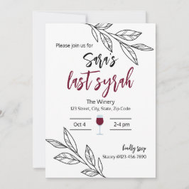 Letzte Syrah I Bridal Dusche Einladung