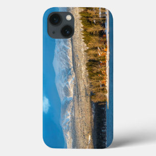 Letzte Tage des Lichts strahlen auf Skispuren von iPhone 13 Hülle