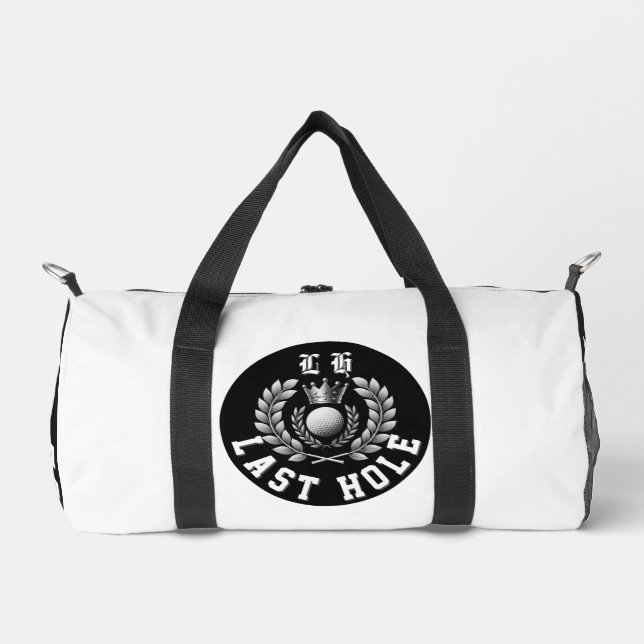 Letzte Tasche Schwarz-Weiß-Monogramm-Wappen (Vorderseite)