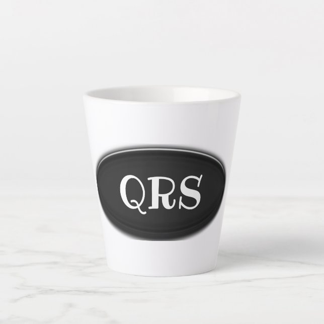Letzte Tasse - Schwarzes Oval mit Initialen (Vorderseite)