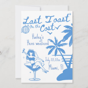Letzte Toast auf der Küste Junggesellinnen-Abschie Einladung
