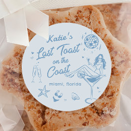 Letzte Toast Coast Beach Bachelorette Aufkleber