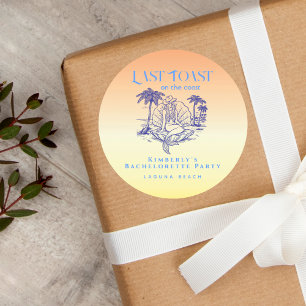 Letzte Toast Kuhgirl Meerjungfrau Sonnenuntergang  Runder Aufkleber