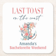 Letzte Toast Küste Bachelorette Weedkend Dekoratio