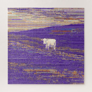 Letzte Übertragung oder Kuh auf einem Feld Puzzle