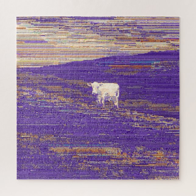 Letzte Übertragung oder Kuh auf einem Feld Puzzle (Vertikal)