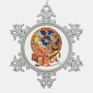 Letzte Verpackung Schneeflocken Zinn-Ornament