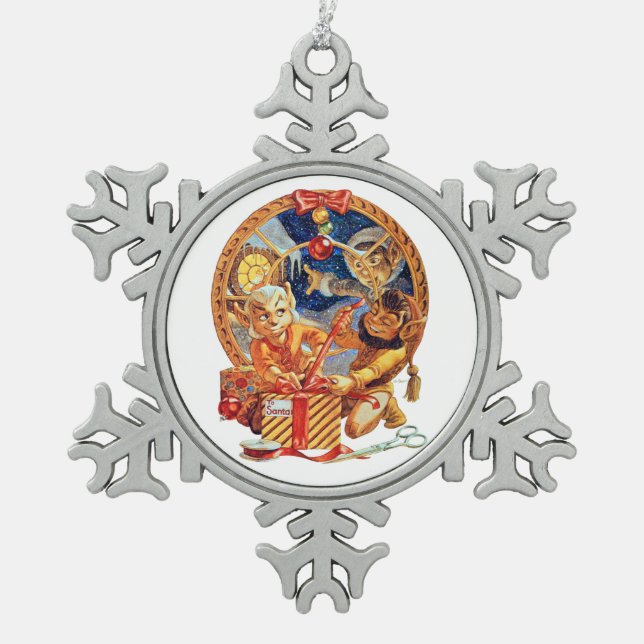 Letzte Verpackung Schneeflocken Zinn-Ornament (Vorderseite)