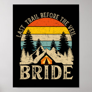 Letzte Wanderung vor der Braut mit Schleier Retro Poster