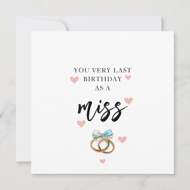 Letzten Geburtstag als Miss-Card Feiertagskarte (Vorderseite)