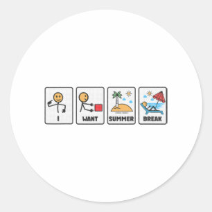 Letzten Schultag wollte der Sommerpause-Lehrer 3 Runder Aufkleber