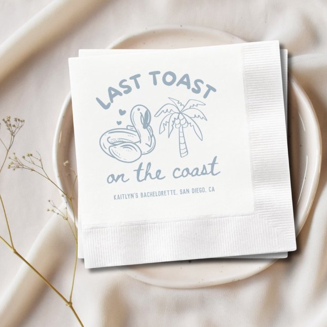Letzten Toast am Junggeselinnen-Abschied Napkins Serviette (Last Toast on the Coast Bachelorette Party Napkins)