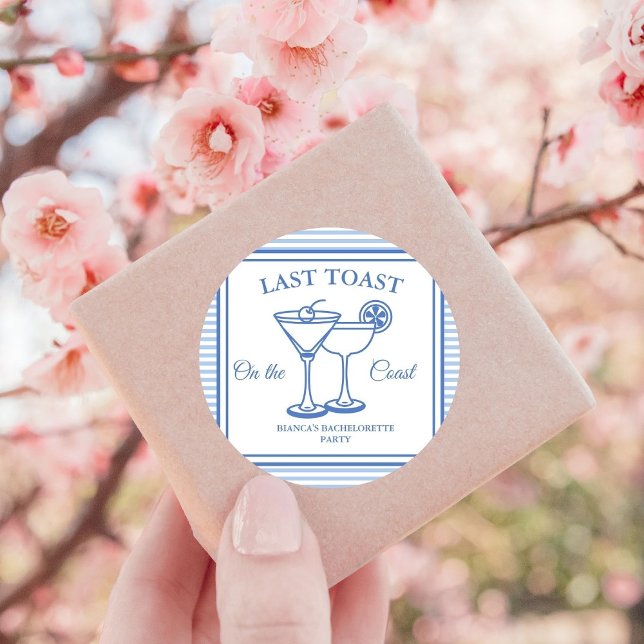 Letzten Toast am Party des Bachelorette-Wochenende Quadratischer Aufkleber (Von Creator hochgeladen)