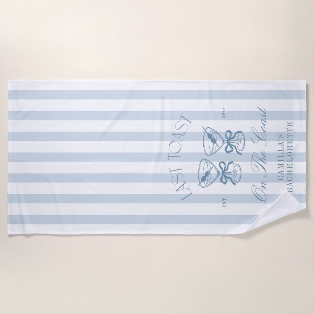 Letzten Toast am Strand Bachelorette Strandtuch (Vorderseite)