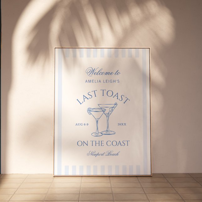 Letzten Toast am Strand Blue Bachelorette Poster (Von Creator hochgeladen)