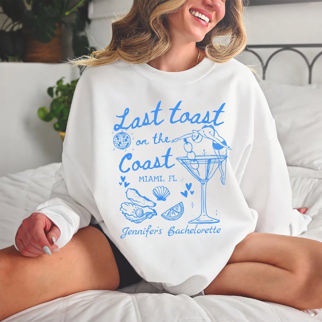 Letzten Toast am Strand Blue Bachelorette Sweatshirt (Von Creator hochgeladen)
