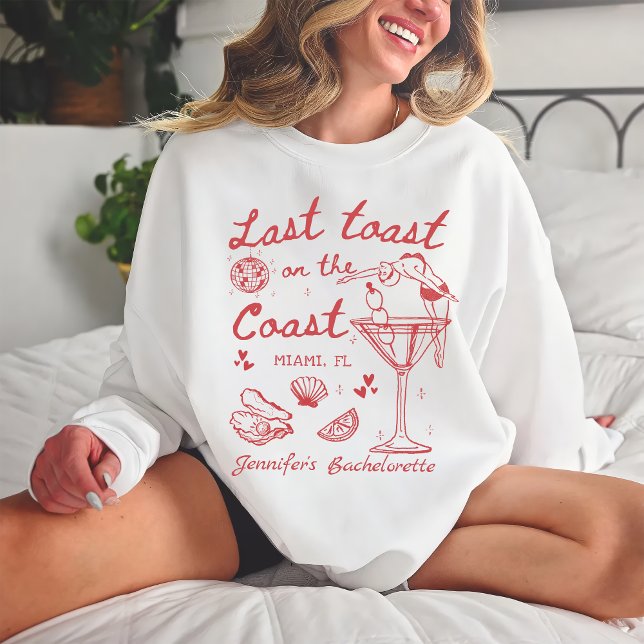 Letzten Toast am Strand Red Bachelorette Sweatshirt (Von Creator hochgeladen)