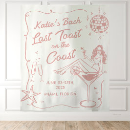 Letzten Toast am Strand rosa Bachelorette Wandteppich