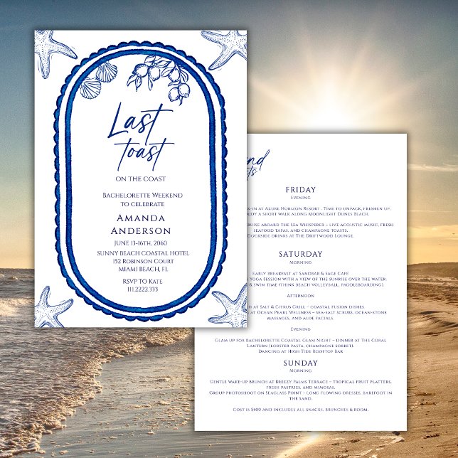 Letzten Toast am Wochenende am Strand Bechelorette Einladung (Von Creator hochgeladen)
