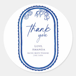 Letzten Toast am Wochenende am Strand Bechelorette Runder Aufkleber