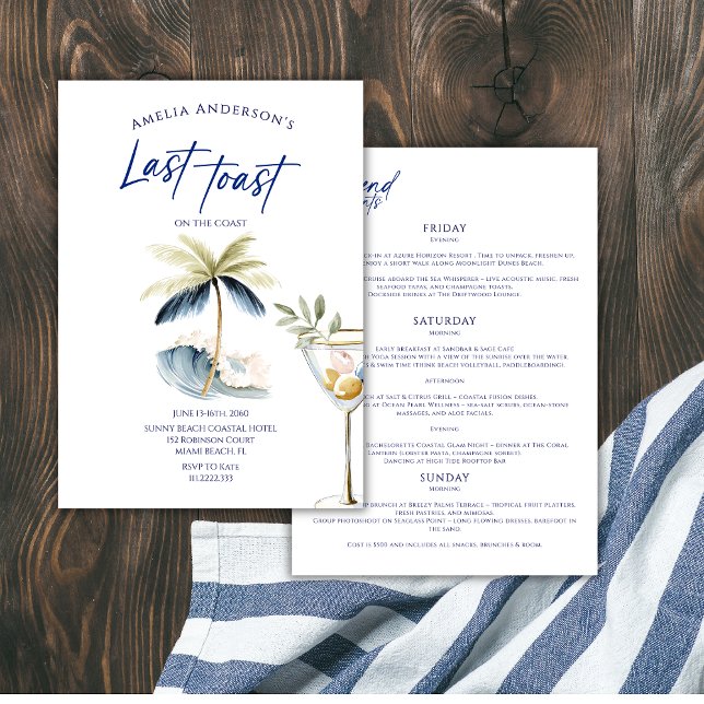 Letzten Toast am Wochenende des Bechelorette-Küste Einladung (Von Creator hochgeladen)
