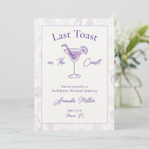Letzten Toast am Wochenende des Küstenbachelorette Einladung