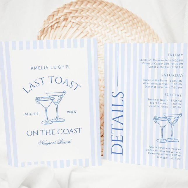 Letzten Toast am Wochenende des Küstenbachelorette Einladung (Von Creator hochgeladen)