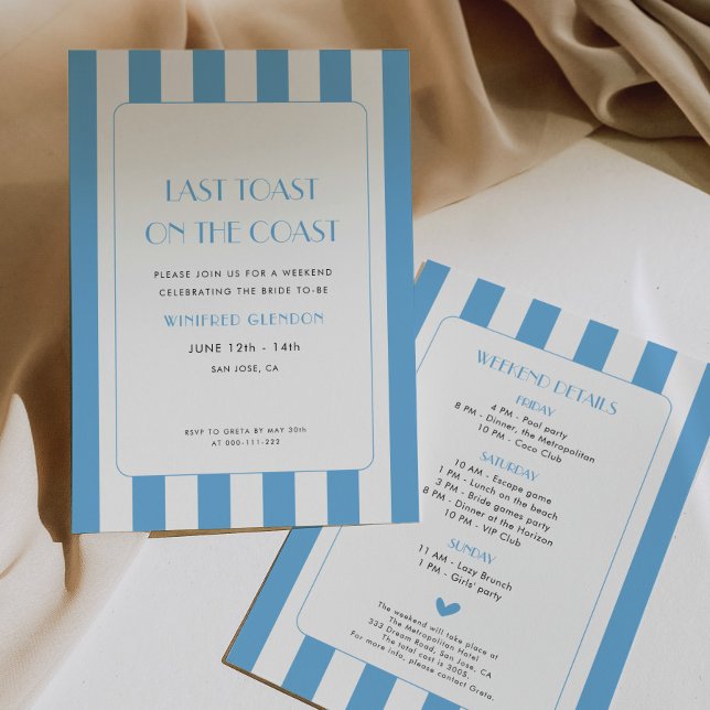 Letzten Toast am Wochenende des Küstenbachelorette Einladung (Von Creator hochgeladen)