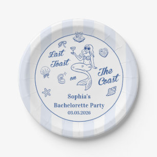 Letzten Toast am Wochenende des Küstenbachelorette Pappteller