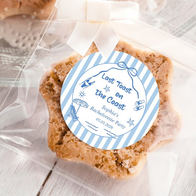 Letzten Toast am Wochenende des Küstenbachelorette Runder Aufkleber (Von Creator hochgeladen)