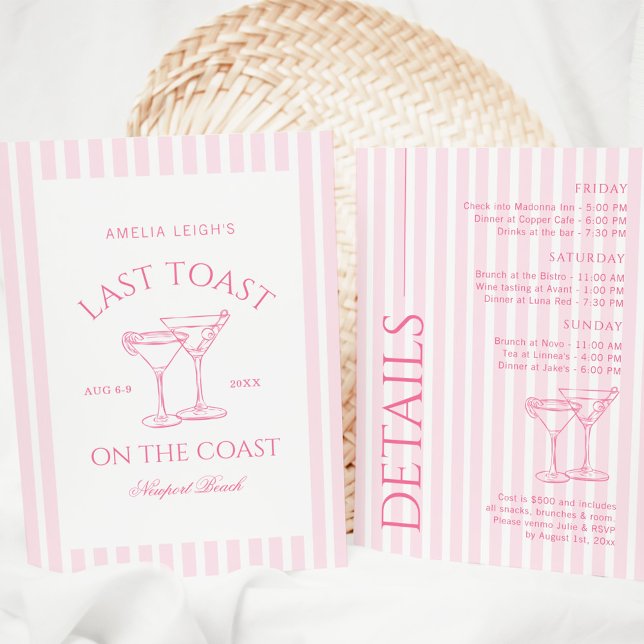 Letzten Toast am Wochenende des rosa Bachs Einladung (Von Creator hochgeladen)