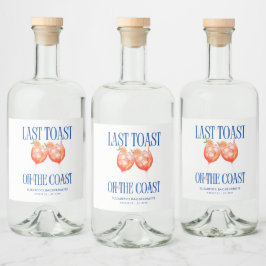 Letzten Toast an der Küste Aperol Spritz Bachelore Alkoholflaschenetikett