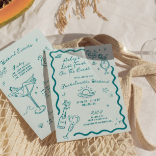Letzten Toast an der Küste Aqua Bachelorette Woche Einladung