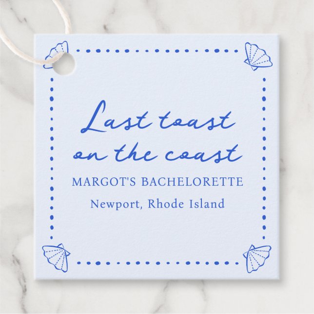 Letzten Toast an der Küste - Blaue Muschel Bachelo Geschenkanhänger (Vorderseite)