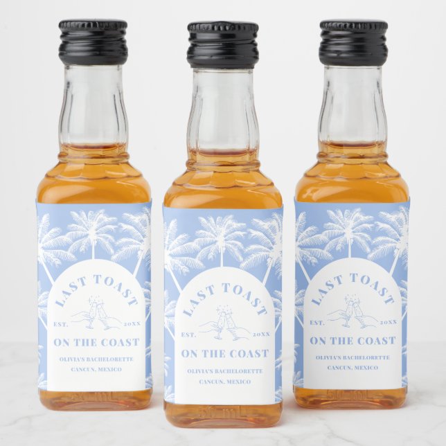 Letzten Toast an der Küste Strand Bachelorette Alkoholflaschenetikett (Flaschen)
