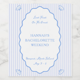 Letzten Toast auf dem Blue Junggeselinnen-Abschied Weinetikett