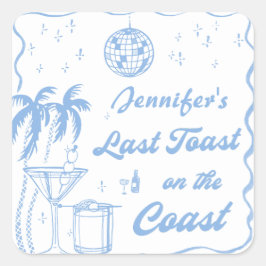 Letzten Toast auf dem Junggeselinnen-Abschied an d Quadratischer Aufkleber