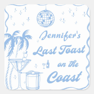 Letzten Toast auf dem Junggeselinnen-Abschied an d Quadratischer Aufkleber